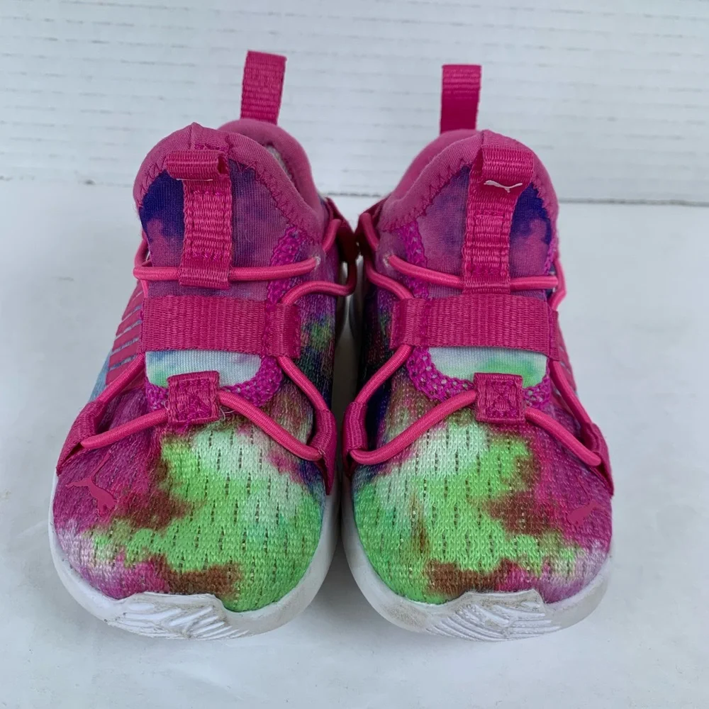 Puma Softride Abstract Print Baby Girls Running Waking Shoes Size 4 (S523)